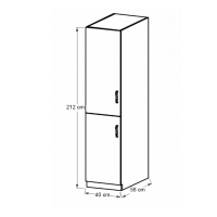 kuchynsk linka SICILIA potravinov skrinka D40SP - rozmery, strana: av, ilustran obrzok