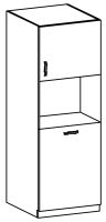kuchynsk linka LAYLA D60P vysok skrinka na vstavan rru - perokresba, strana: univerzlna L/P, farba: korpus biela / dvierka: siv mat, ilustran obrzok
