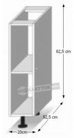 kuchynsk linka LINE D 20 OTV spodn skrinka - rozmery, ilustran obrzok