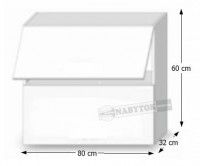 kuchynsk linka LINE G 80 U vrchn skrinka - rozmery, ilustran obrzok
