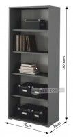 regl RIOMA typ 03 - rozmery, farba: grafit / biela