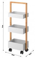 regl ARTO - rozmery, farba: biela/prrodn