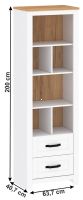 Regl R LANZETTE - rozmery, farba: biela alba/dub craft zlat