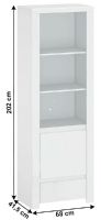 regl LINDY 1D1S - rozmery, farba: biely lesk