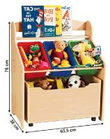 detsk regl MAISIE - rozmery, farba: prrodn/viacfarebn boxy