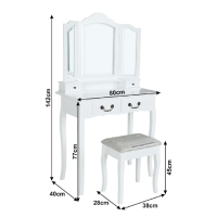 toaletn stolk REGINA NEW - rozmery, farba: biela, ilustran obrzok