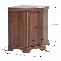 Komoda rohov KORA KKN1 - rozmery, farba: samoa king, ilustran obrzok