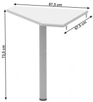 farba: biela, Roh ku PC stolu JOHAN 06, rozmery - ilustran obrzok