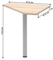 farba: dub sonoma, Roh ku PC stolu JOHAN 06, rozmery - ilustran obrzok