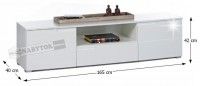 RTV stolk SPICE  - rozmery, farba: biela / biela extra vysokm leskom High Gloss