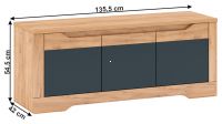 farba: dub craft zlat/grafit siv, RTV stolk J FIDEL  - ilustran obrzok