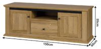 RTV stolk LEON MZ15 - rozmery, farba: dub grand