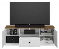 Sektorov nbytok LILLE 09 RTV stolk 2D1S - vntro, farba: MDF biela mat. / dub lefkas + biela