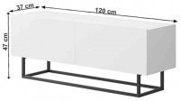 RTV stolk SPRING ERTV120 - rozmery, farba: biela, ilustran obrzok