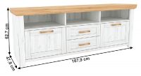 RTV stolk SUDBURY B - rozmery, farba: dub craft zlat/dub craft biely