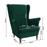 Kreslo RUFINO - rozmery, poah: ltka KRONOS 19 zelen, ilustran obrzok