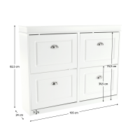 botnk SEBER typ 5 - rozmery, farba: biela 