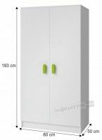 skria SVEND TYP 6 - rozmery, farba: biela