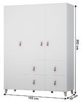 skria FIERA 3D - rozmery, farba: biela