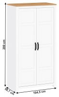 Skria F LANZETTE - rozmery, farba: biela alba/dub craft zlat