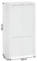 skria LINDY 4D - rozmery, farba: biely lesk