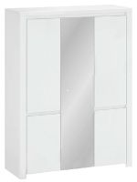 skria LINDY 5D so zrkadlom, farba: biely lesk