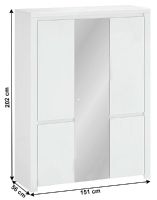skria LINDY 5D so zrkadlom - rozmery, farba: biely lesk, ilustran obrzok