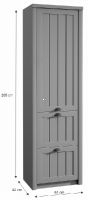 Skria S1D2S PROVANCE - rozmery, farba: siv