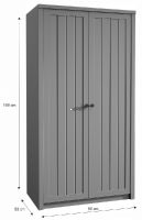 Skria PROVANCE S2D - rozmery, farba: siv