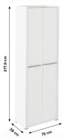 skria RIOMA typ 05 - rozmery, farba: biela