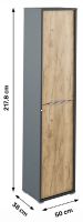 skria RIOMA typ 06 - rozmery, farba: grafit / dub artisan