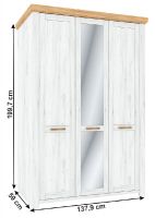 Skria 3D SUDBURY H - rozmery, farba: dub craft zlat/dub craft biely