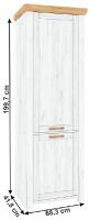 Skria  SUDBURY V - rozmery, farba: dub craft zlat/dub craft biely