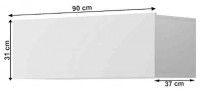 skrinka zvesn SPRING ED90 - rozmery, farba: biela, ilustran obrzok