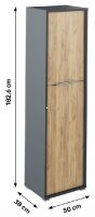 skria RIOMA typ 08 - rozmery, farba: grafit / dub artisan