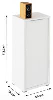 skrinka RIOMA typ 10 - rozmery, farba: biela