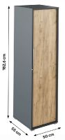skria RIOMA typ 20 - rozmery, farba: grafit / dub artisan