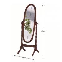 stojanov zrkadlo - rozmery, farba: orech, ilustran obrzok