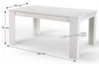 stl TOMY NEW - rozmery (140x80), farba: biela