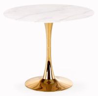 farba: biela - mramorový efekt/kov - zlatá, stôl CASEMIRO - ilustračný obrázok
