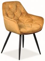  kreslo CHERRY VELVET, poah: ltka BLUVEL 68 curry / kov - ierna