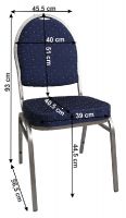 Konferenn stolika stohovaten JEFF 3 NEW - rozmery, poah: ltka modr/kov - siv, ilustran obrzok