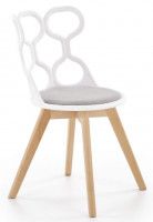 stolika K-308, poah: ltka siv/tvrden plast-biela/masvne drevo - prrodn, ilustran obrzok