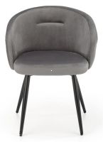 poťah: látka VELVET sivá/kov s povrchovou úpravou - čierna, stolička K-430 - ilustračný obrázok