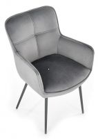 poťah: látka VELVET sivá/kov s povrchovou úpravou - čierna, stolička K-463 - ilustračný obrázok