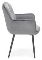 poťah: látka VELVET sivá/kov s povrchovou úpravou - čierna, stolička K-463 - ilustračný obrázok