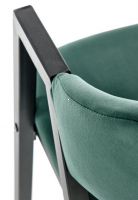 poťah: látka VELVET tmavá zelená/kov s povrchovou úpravou - čierna, stolička K-473 - ilustračný obrázok