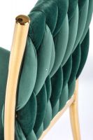 poťah: látka VELVET tmavá zelená/kov s povrchovou úpravou - zlatá, stolička K-436 - ilustračný obrázok