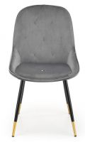 poťah: látka VELVET sivá/kov s povrchovou úpravou čierna/zlatá, stolička K-437 - ilustračný obrázok