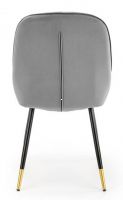 poťah: látka VELVET sivá/kov s povrchovou úpravou čierna/zlatá, stolička K-437 - ilustračný obrázok